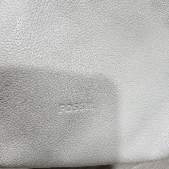 FOSSIL WHITE TAN TAUPE CROSSBODY LEATHER  BAG - Picture 3 of 11